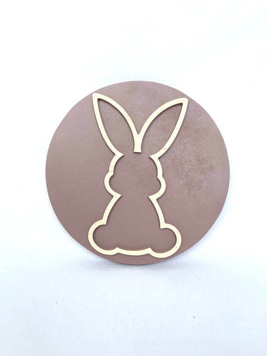 Bunny outline round sign