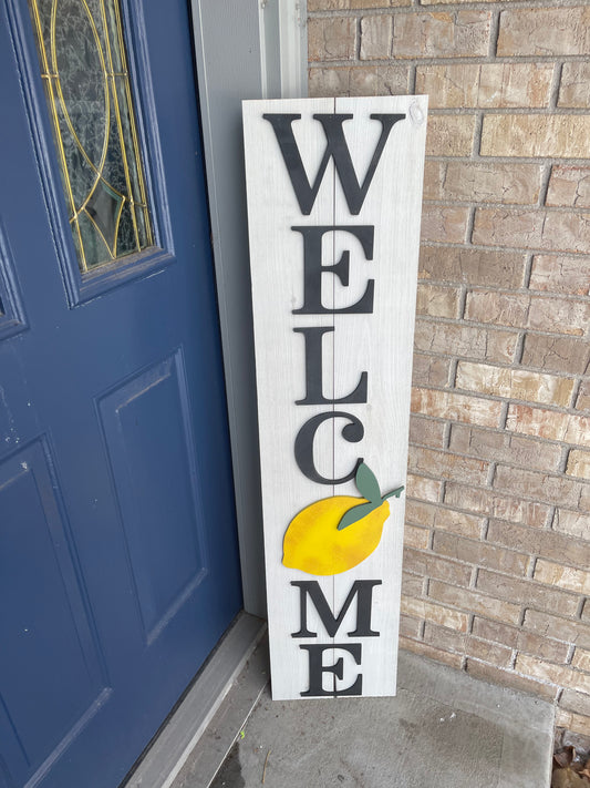 Lemon Welcome porch sign