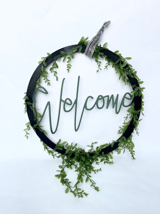 Welcome greenery wreath